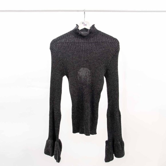 Acne Studios Raine Turtleneck Cut-Out Ribbed Knit - Picture 1 of 4